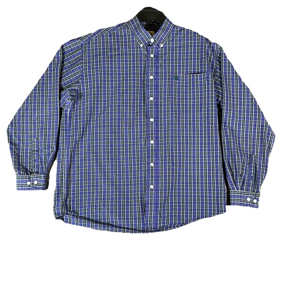 Cinch‎ Western Shirt Plaid Button Long Sleeve Purple Mens Size L 100% Cotton - Picture 1 of 8